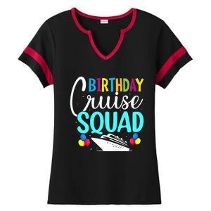 Funny Birthday Cruise Squad Cruising Ship Vacation Party Ladies Halftime Notch Neck Tee