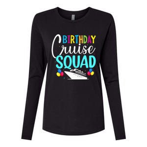 Funny Birthday Cruise Squad Cruising Ship Vacation Party Womens Cotton Relaxed Long Sleeve T-Shirt