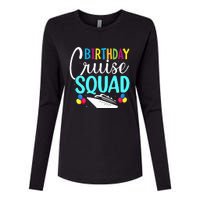 Funny Birthday Cruise Squad Cruising Ship Vacation Party Womens Cotton Relaxed Long Sleeve T-Shirt