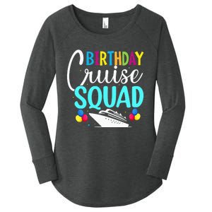 Funny Birthday Cruise Squad Cruising Ship Vacation Party Women's Perfect Tri Tunic Long Sleeve Shirt