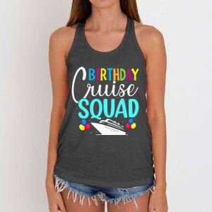 Funny Birthday Cruise Squad Cruising Ship Vacation Party Women's Knotted Racerback Tank