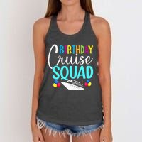 Funny Birthday Cruise Squad Cruising Ship Vacation Party Women's Knotted Racerback Tank