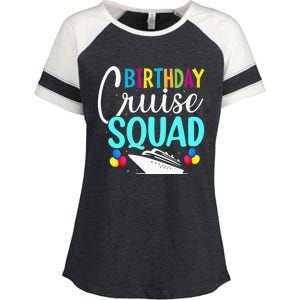 Funny Birthday Cruise Squad Cruising Ship Vacation Party Enza Ladies Jersey Colorblock Tee