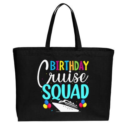 Funny Birthday Cruise Squad Cruising Ship Vacation Party Cotton Canvas Jumbo Tote