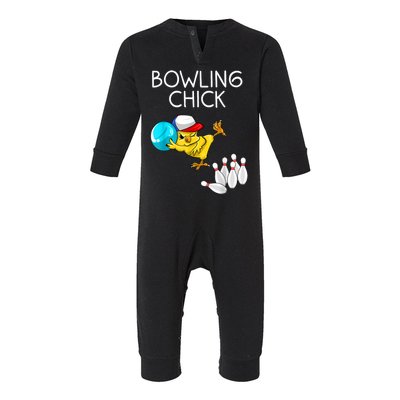 Funny Bowling Cute Bowling Chick Sports Athlete Infant Fleece One Piece