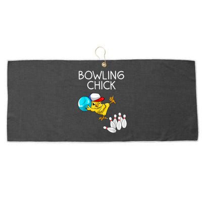 Funny Bowling Cute Bowling Chick Sports Athlete Large Microfiber Waffle Golf Towel