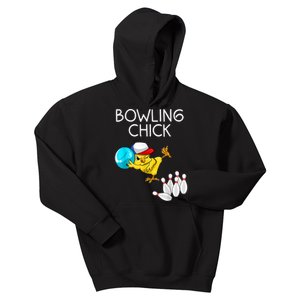 Funny Bowling Cute Bowling Chick Sports Athlete Kids Hoodie