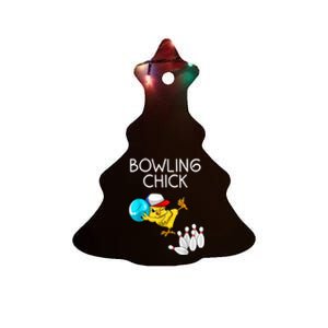 Funny Bowling Cute Bowling Chick Sports Athlete Ceramic Tree Ornament