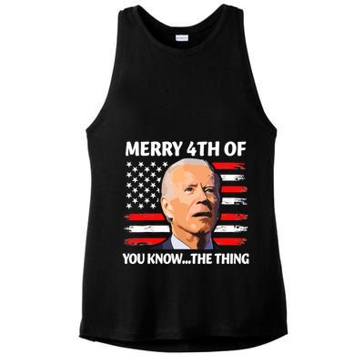 Funny Biden Confused Merry Happy 4th Of You Know Ladies PosiCharge Tri-Blend Wicking Tank