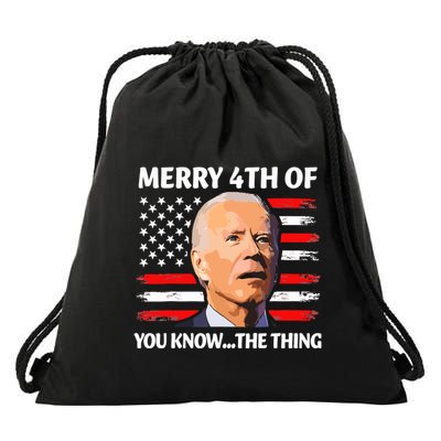 Funny Biden Confused Merry Happy 4th Of You Know Drawstring Bag
