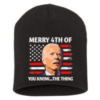 Funny Biden Confused Merry Happy 4th Of You Know Short Acrylic Beanie