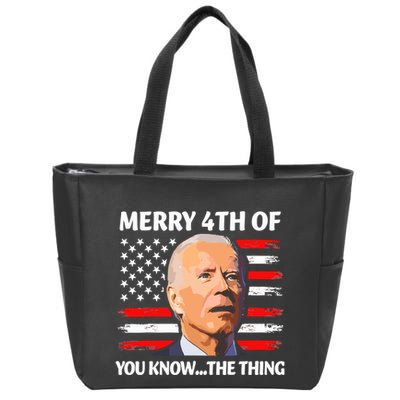 Funny Biden Confused Merry Happy 4th Of You Know Zip Tote Bag