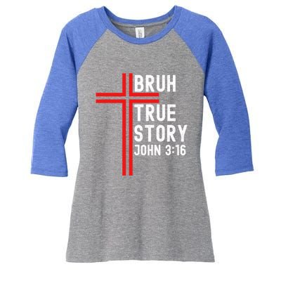 Funny Bruh Christian Jesus Witness Scripture Gift Women's Tri-Blend 3/4-Sleeve Raglan Shirt