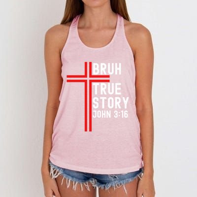 Funny Bruh Christian Jesus Witness Scripture Gift Women's Knotted Racerback Tank