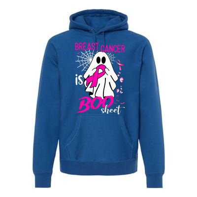 funny Breast Cancer Is Boo Halloween Boo ghost pink Premium Hoodie