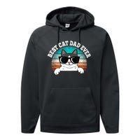 Funny Best Cat Dad Ever Gift Performance Fleece Hoodie