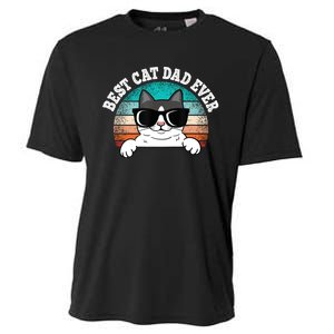 Funny Best Cat Dad Ever Gift Cooling Performance Crew T-Shirt