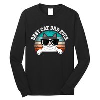 Funny Best Cat Dad Ever Gift Long Sleeve Shirt