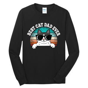 Funny Best Cat Dad Ever Gift Tall Long Sleeve T-Shirt