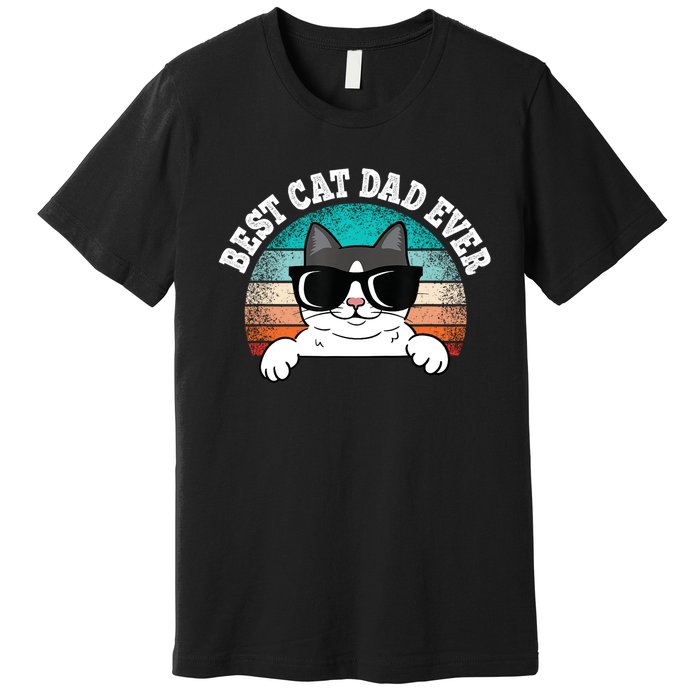 Funny Best Cat Dad Ever Gift Premium T-Shirt