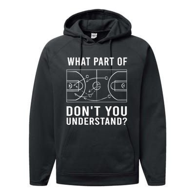 Funny Basketball Coach Gift For Men Women Tactic Diagram Board Gift Performance Fleece Hoodie