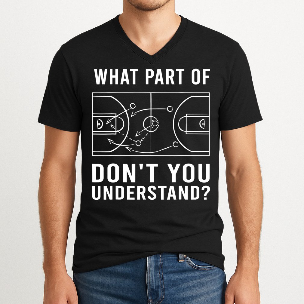 Funny Basketball Coach Gift For Men Women Tactic Diagram Board Gift V-Neck T-Shirt