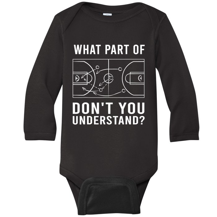 Funny Basketball Coach Gift For Men Women Tactic Diagram Board Gift Baby Long Sleeve Bodysuit