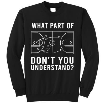 Funny Basketball Coach Gift For Men Women Tactic Diagram Board Gift Tall Sweatshirt