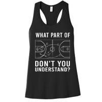 Funny Basketball Coach Gift For Men Women Tactic Diagram Board Gift Women's Racerback Tank