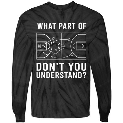 Funny Basketball Coach Gift For Men Women Tactic Diagram Board Gift Tie-Dye Long Sleeve Shirt