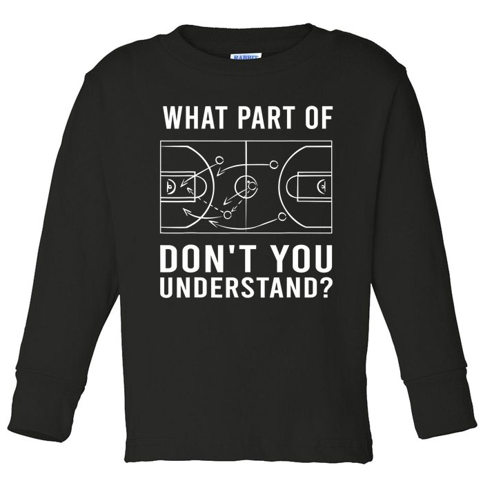 Funny Basketball Coach Gift For Men Women Tactic Diagram Board Gift Toddler Long Sleeve Shirt