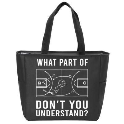 Funny Basketball Coach Gift For Men Women Tactic Diagram Board Gift Zip Tote Bag