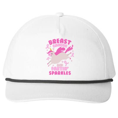 Funny Breast Cancer And Fartin' Sparkles Unicorn Snapback Five-Panel Rope Hat