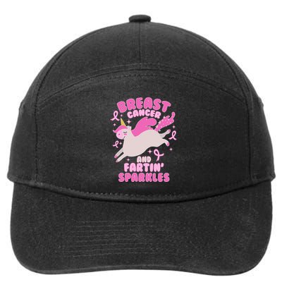 Funny Breast Cancer And Fartin' Sparkles Unicorn 7-Panel Snapback Hat