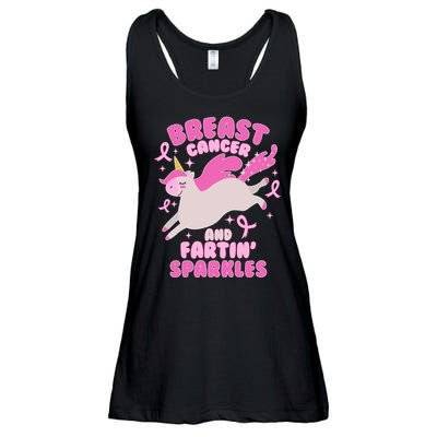 Funny Breast Cancer And Fartin' Sparkles Unicorn Ladies Essential Flowy Tank