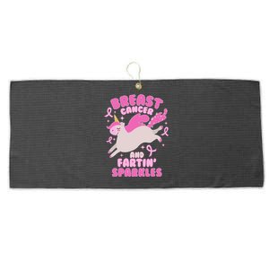 Funny Breast Cancer And Fartin' Sparkles Unicorn Large Microfiber Waffle Golf Towel