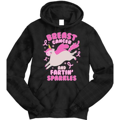 Funny Breast Cancer And Fartin' Sparkles Unicorn Tie Dye Hoodie