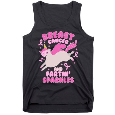 Funny Breast Cancer And Fartin' Sparkles Unicorn Tank Top