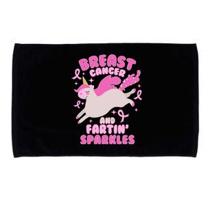 Funny Breast Cancer And Fartin' Sparkles Unicorn Microfiber Hand Towel