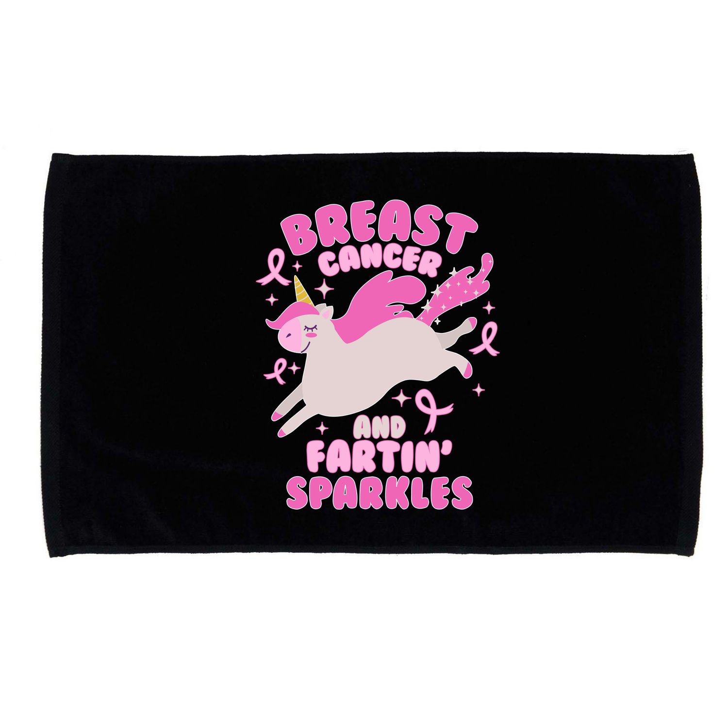 Funny Breast Cancer And Fartin' Sparkles Unicorn Microfiber Hand Towel