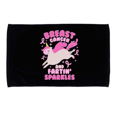 Funny Breast Cancer And Fartin' Sparkles Unicorn Microfiber Hand Towel