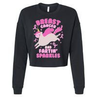 Funny Breast Cancer And Fartin' Sparkles Unicorn Cropped Pullover Crew