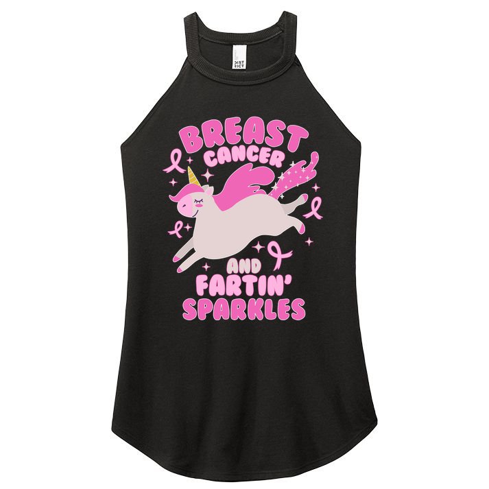 Funny Breast Cancer And Fartin' Sparkles Unicorn Women's Perfect Tri Rocker Tank