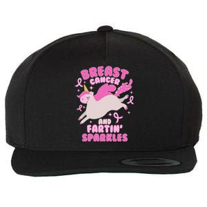 Funny Breast Cancer And Fartin' Sparkles Unicorn Wool Snapback Cap