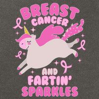 Funny Breast Cancer And Fartin' Sparkles Unicorn Cotton Canvas Backpack