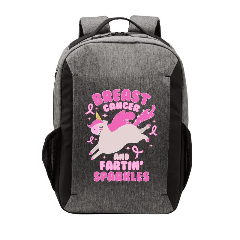 Funny Breast Cancer And Fartin' Sparkles Unicorn Vector Backpack