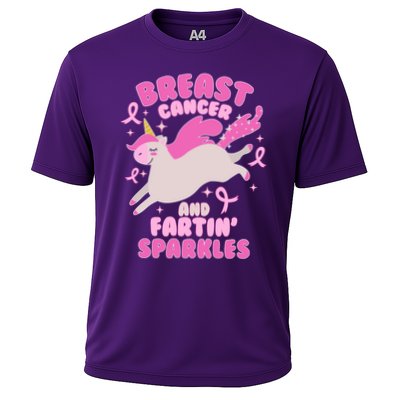 Funny Breast Cancer And Fartin' Sparkles Unicorn Performance Shirt