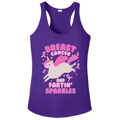 Funny Breast Cancer And Fartin' Sparkles Unicorn Ladies PosiCharge Competitor Racerback Tank