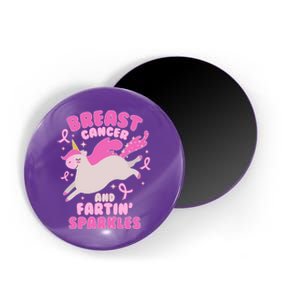 Funny Breast Cancer And Fartin' Sparkles Unicorn Magnet