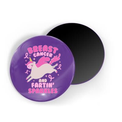 Funny Breast Cancer And Fartin' Sparkles Unicorn Magnet